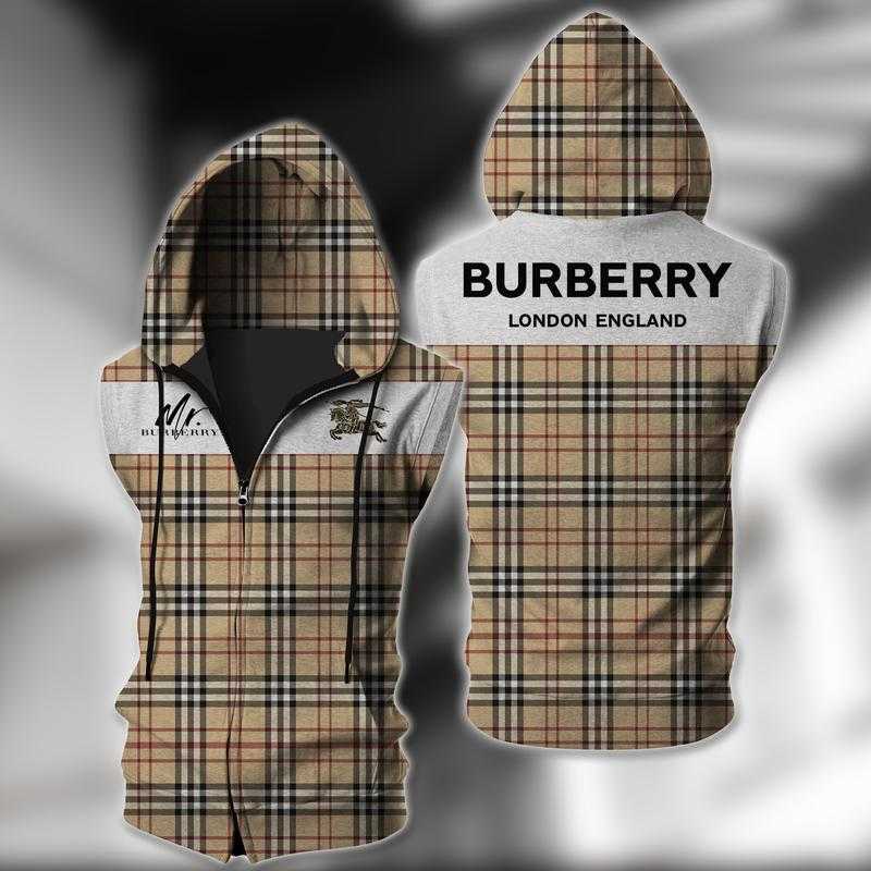 Burberry-Unisex-Sleeveless-Zip-Up-Hoodie-Luxury-For-Men-Women-SZH001 Burberry Unisex Sleeveless Zip Up Hoodie Luxury For Men Women SZH001