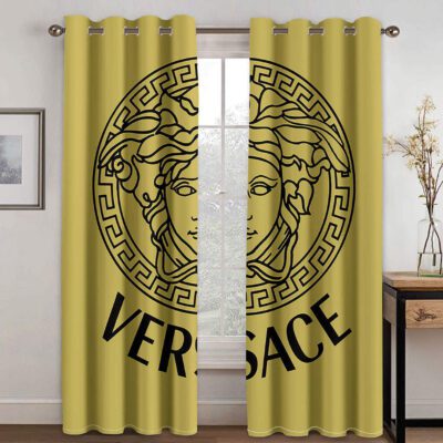 Gianni Versace Yellow Premium Window Curtains Hot 2023 Set WC085
