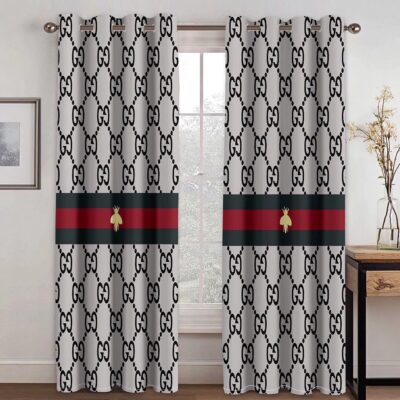 Gucci Stripe Bee Premium Window Curtains Hot 2023 Luxury Curtain WC068