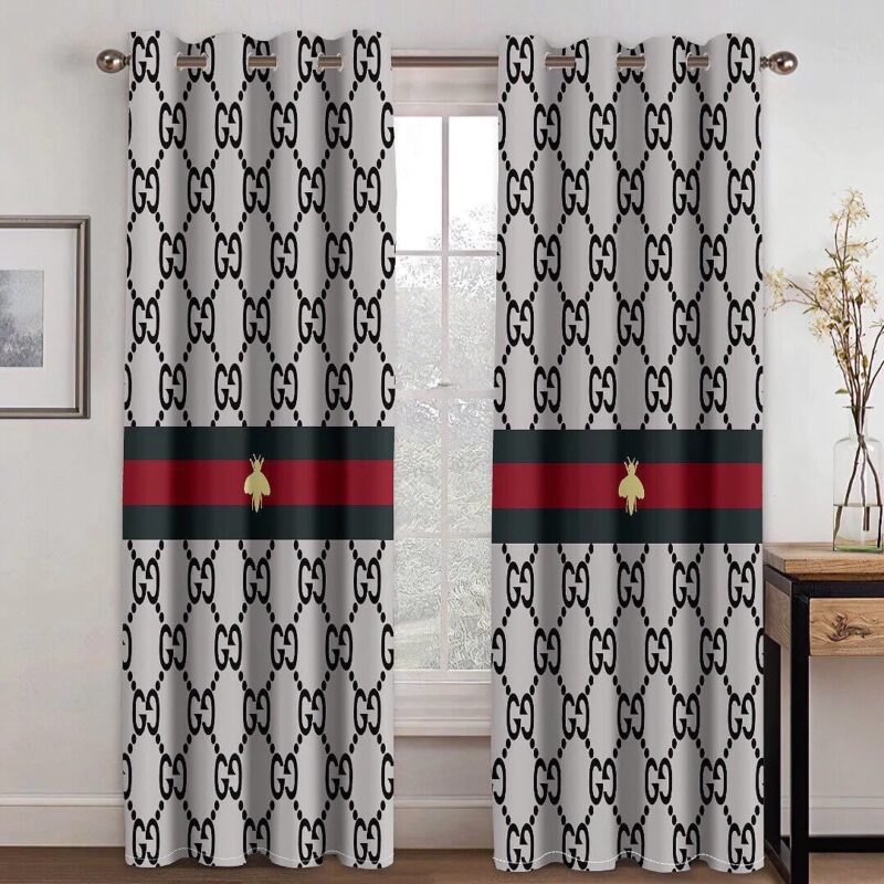 Gucci Stripe Bee Premium Window Curtains Hot 2023 Luxury Curtain WC068