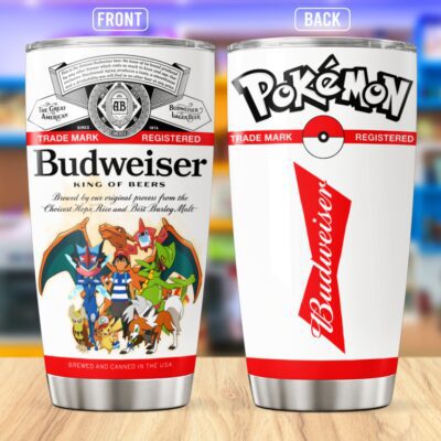 Pokemon Budweiser Stainless Steel Tumbler 20Oz/30Oz