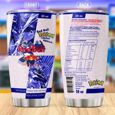 Pokemon Red Bull Stainless Steel Tumbler 20Oz/30Oz
