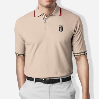 Burberry Nude Polo Shirt Luxury Brand Tennis Shirt Golf Shirt PLS016