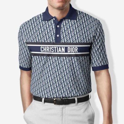 Christian Dior Blue Polo Shirt Luxury Brand Tennis Shirt Golf Shirt PLS032
