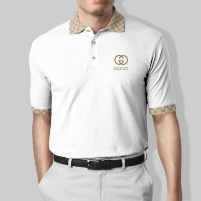 Gucci White Polo Shirt Luxury Brand Tennis Shirt Golf Shirt PLS274