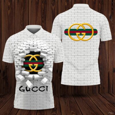 Gucci White Polo Shirt Luxury Brand Tennis Shirt Golf Shirt PLS279