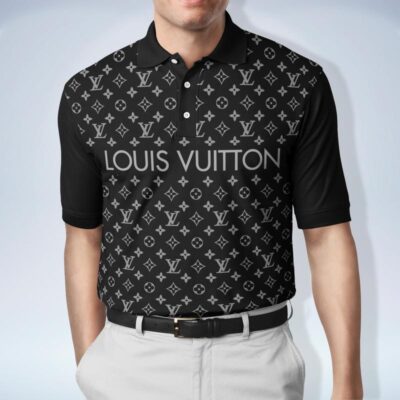 Louis Vuitton Black Polo Shirt Luxury Brand LV Clothing PLS309