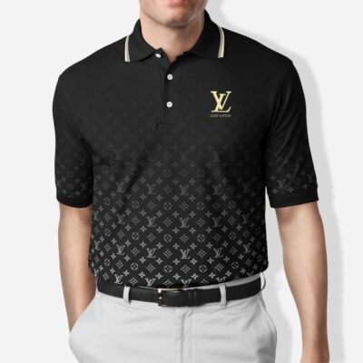 Louis Vuitton Black Polo Shirt Luxury Brand LV Clothing PLS312