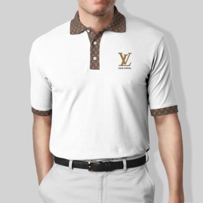 Louis Vuitton White Polo Shirt Luxury Brand LV Clothing PLS407