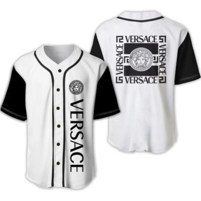 Gianni Versace White Baseball Jersey Shirt Luxury BJS942