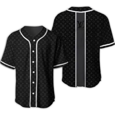 Louis Vuitton Black Baseball Jersey Shirt LV Luxury BJS1053