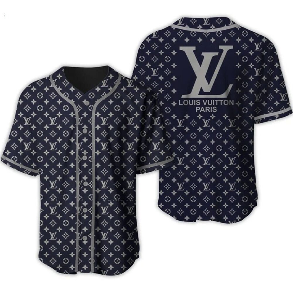 Louis-Vuitton-Blue-Baseball-Jersey-Shirt-LV-Luxury-BJS1060 Louis Vuitton Blue Baseball Jersey Shirt LV Luxury BJS1060