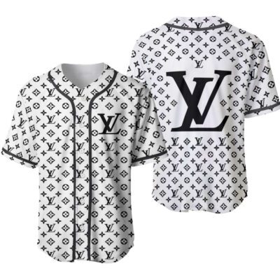 Louis Vuitton White Baseball Jersey Shirt LV Luxury BJS1114