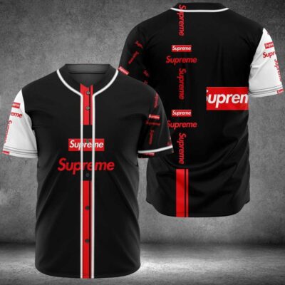 Supreme Black Baseball Jersey Shirt Luxury BJS1236