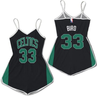 Boston Celtics Larry Bird #33 NBA Great Player Black Statement Edition 2019 Gift For Boston Fans V-neck Romper Jumpsuit RJ05103