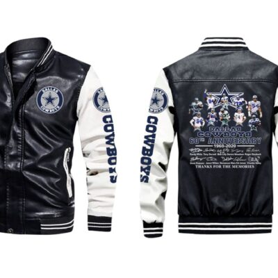 Dallas Cowboys 60th Anniversary 1Thank You For The Memories Signed Gift For Cowboys Fans Leather Bomber Jacket LBJ0075