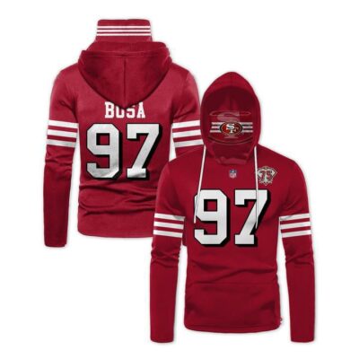 San Francisco 49Ers Nick Bosa #97 Nfl 3D Red Jersey Style Gift For 49Ers Fans Gaiter Hoodie GH0722
