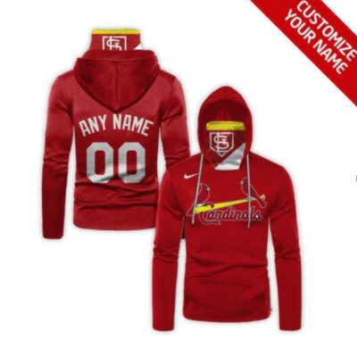 St. Louis Cardinals #00 3D Personalized Red Jersey Style Custom Number Name For Cardinals Fans Gaiter Hoodie GH0442