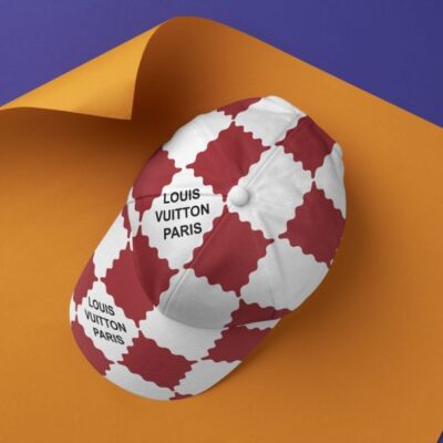 LV Paris Red White Pattern Luxury Cap Print 3D Trending Cap CTC1142