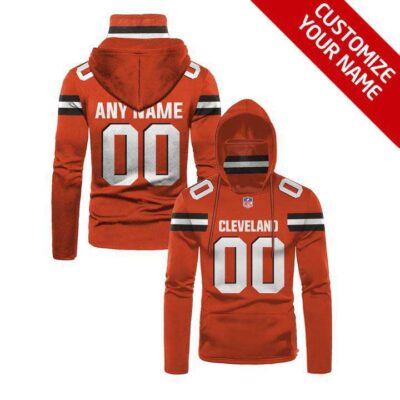 Cleveland Browns Nfl American Football Team Logo Orange Jersey Style Custom Number Name For Browns Fans Gaiter Hoodie GH0570