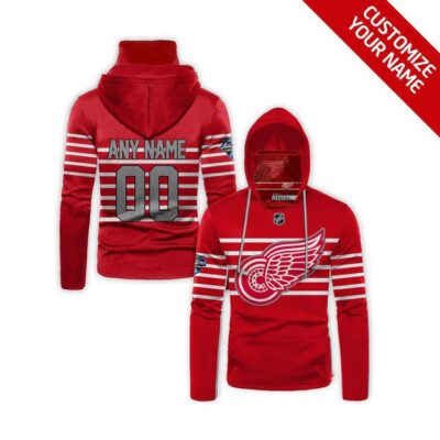 Detroit Red Wings Nhl Ice Hockey Team Logo Red Jersey Style Custom Number Name For Red Wings Fans Gaiter Hoodie GH0663