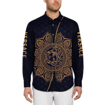 Versace Long Sleeves Button Down Shirt For Elegant Men LSB1095
