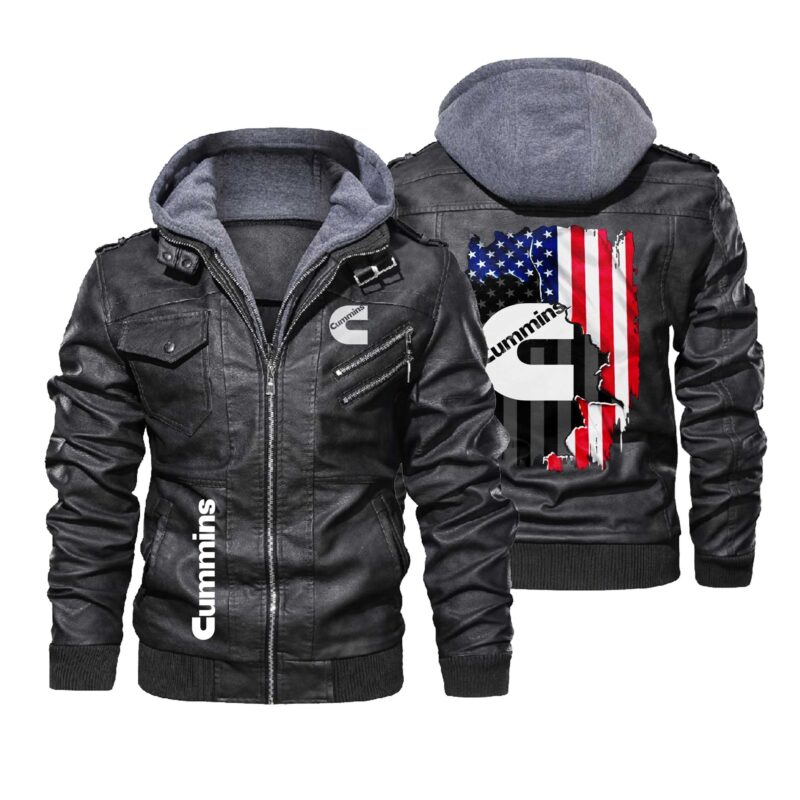 Cummins American Flag Leather Jacket LJ0977