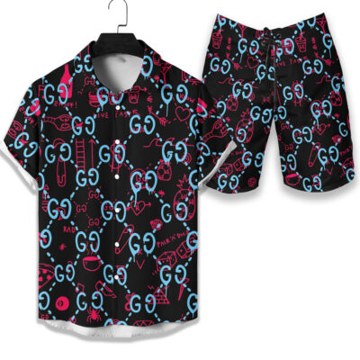 Gucci Luxury Hawaiian Shirt & Short Set LHS1021