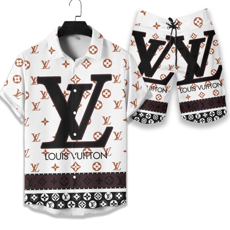 LV Louis Vuitton Luxury Hawaiian Shirt & Short Set LHS1108