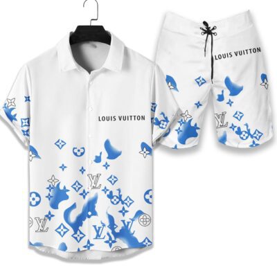 LV Louis Vuitton Luxury Hawaiian Shirt & Short Set LHS1117