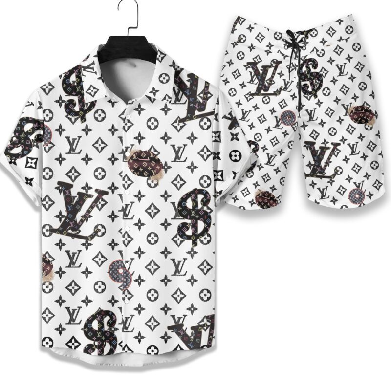 LV Louis Vuitton Luxury Hawaiian Shirt & Short Set LHS1120