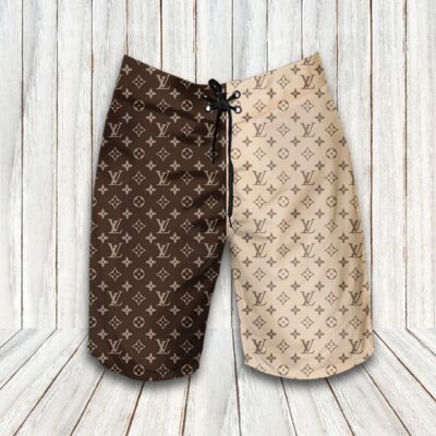 LV Louis Vuitton Luxury Hawaiian Shirt Short Set LHS1193 1