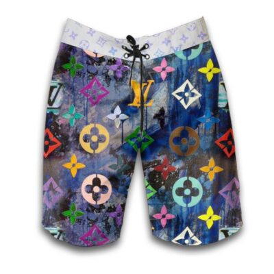 LV Louis Vuitton Luxury Hawaiian Shirt Short Set LHS1198 1