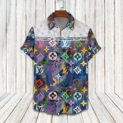LV Louis Vuitton Luxury Hawaiian Shirt & Short Set LHS1198