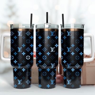 Blue LV Logo Stanley Tumbler Fashion 40oz Stanley Tumbler KTB1068