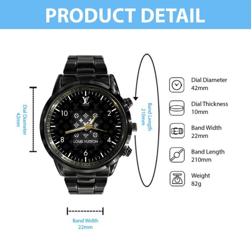 LV Luxury Black Fashion Sport Watch BWL1003 2
