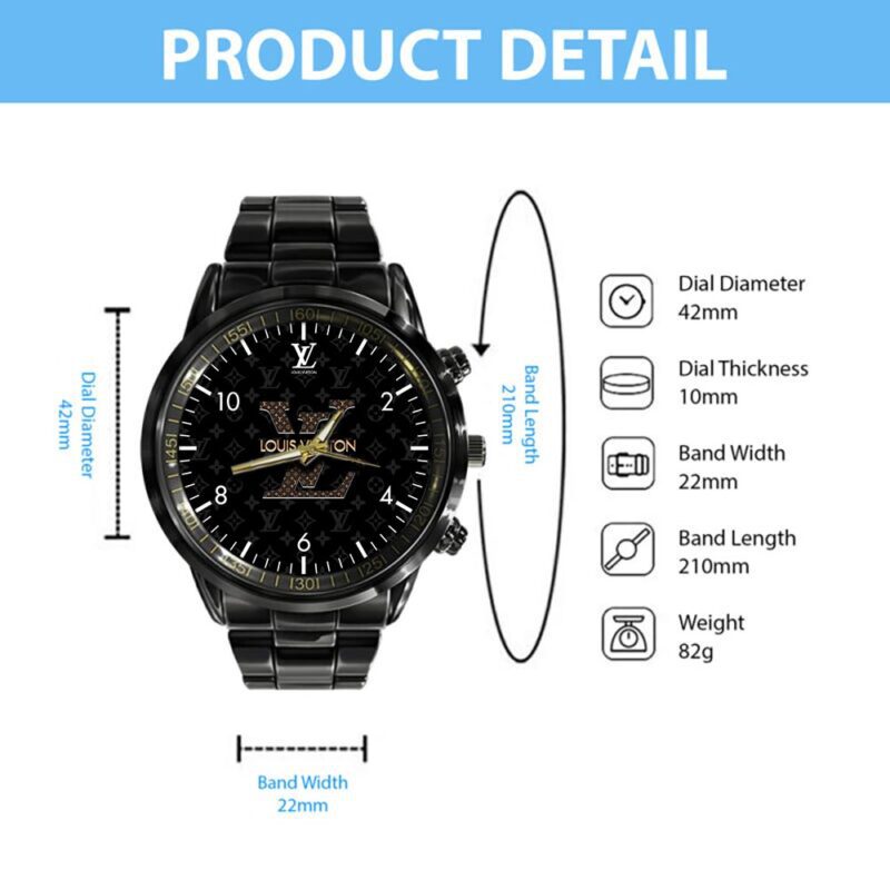 LV Luxury Black Fashion Sport Watch BWL1036 2