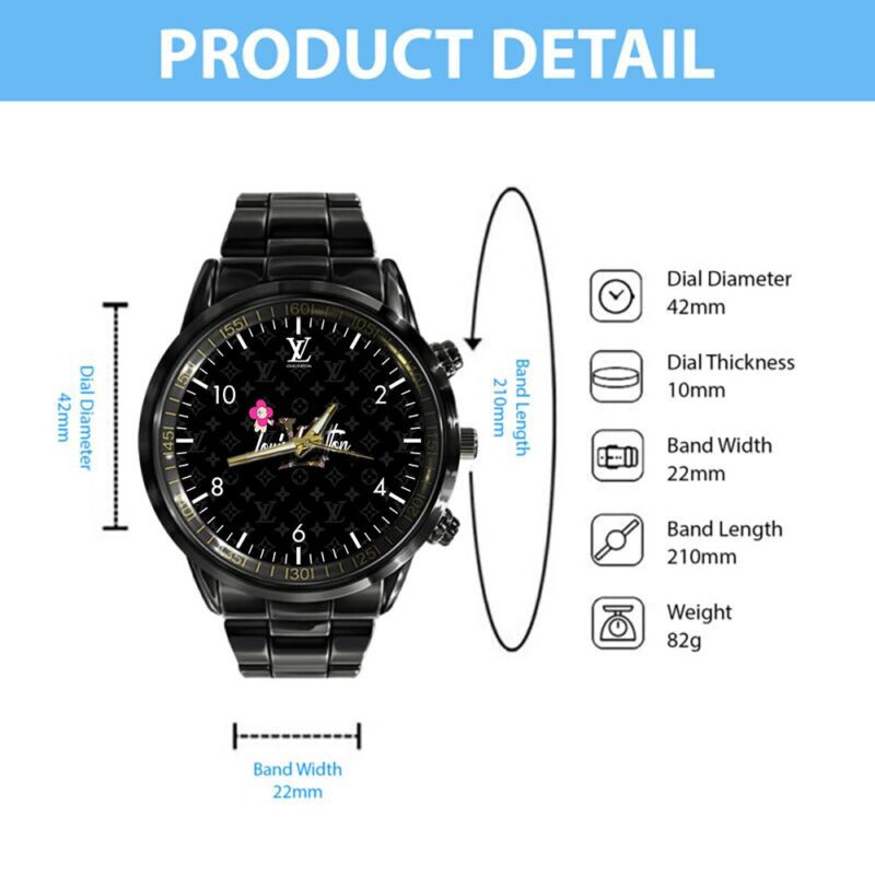 LV Luxury Black Fashion Sport Watch BWL1041 2