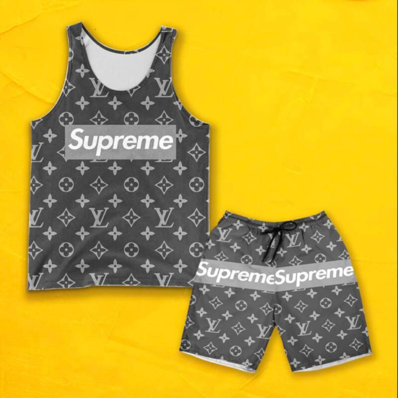 LV Luxury Combo Tank Top Shorts Set Outfit Summer CTS1004