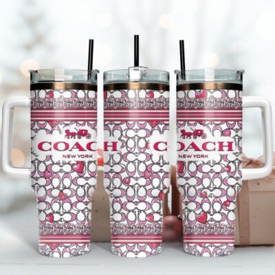 Pink Coach Logo Stanley Tumbler Logo 40oz Stanley Tumbler KTB1065