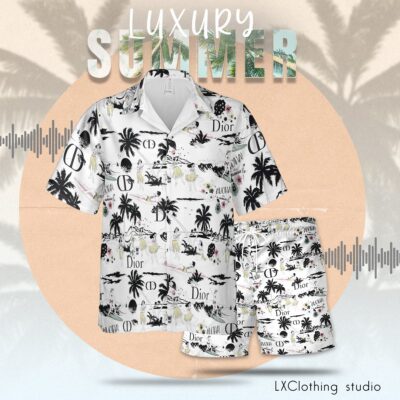 Dior Luxury Summer Hawaiian Shorts Set LHSS1016