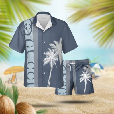 Gucci Palm Tree Luxury Summer 2024 Hawaiian Shorts Set LHSS1002