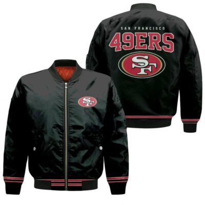 San Francisco 49ers NFL American Football Logo Team Black Gift For 49ers Fans Bomber Jacket BJ03946