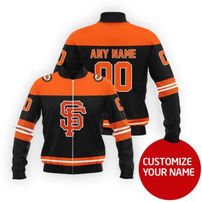 San Francisco Giants #00 Personalized Black Jersey Style Gift With Custom Number Name For Giants Fans Bomber Jacket BJ00063