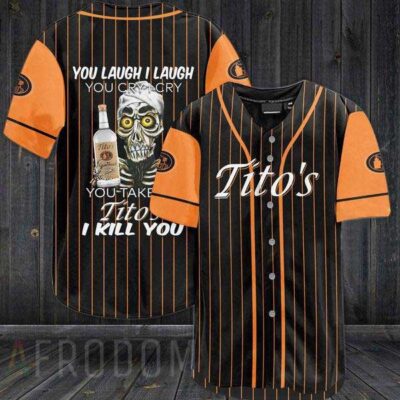 Skull Skeleton Tito's Vodka Baseball Jersey