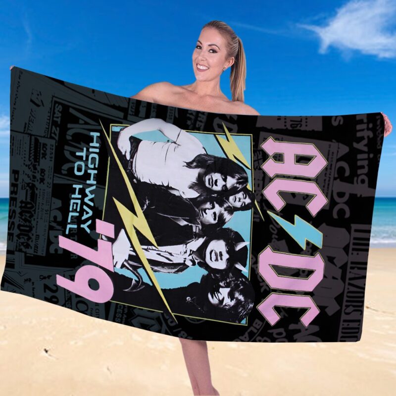 ACDC Rectangle Beach Towel WBT1026 1