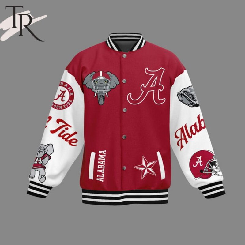 Alabama Crimson Tide Alabama Football Roll Tide Roll Baseball Jacket TBJ1005 1