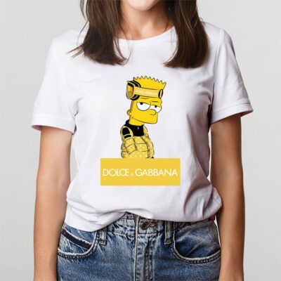 Bart Simpson Dolce Gabbana Unisex T Shirt Cotton Tee TAT14284 3