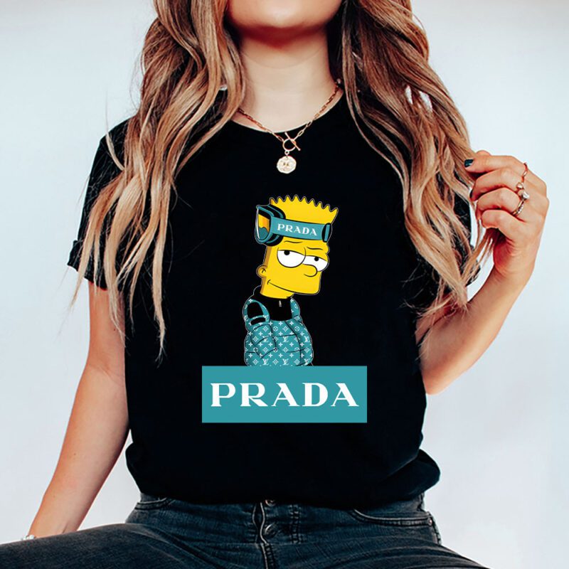 Bart Simpson Prada Unisex T Shirt Cotton Tee TAT14287 5