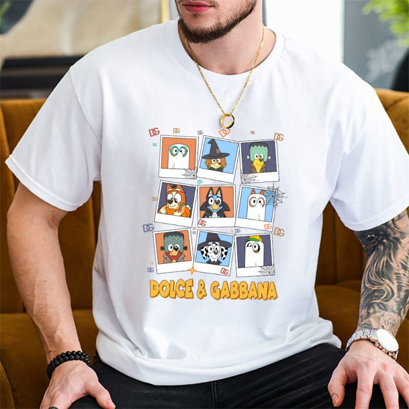 Bluey Happy Halloween Dolce Gabbana Unisex T Shirt Cotton Tee TAT9248 2